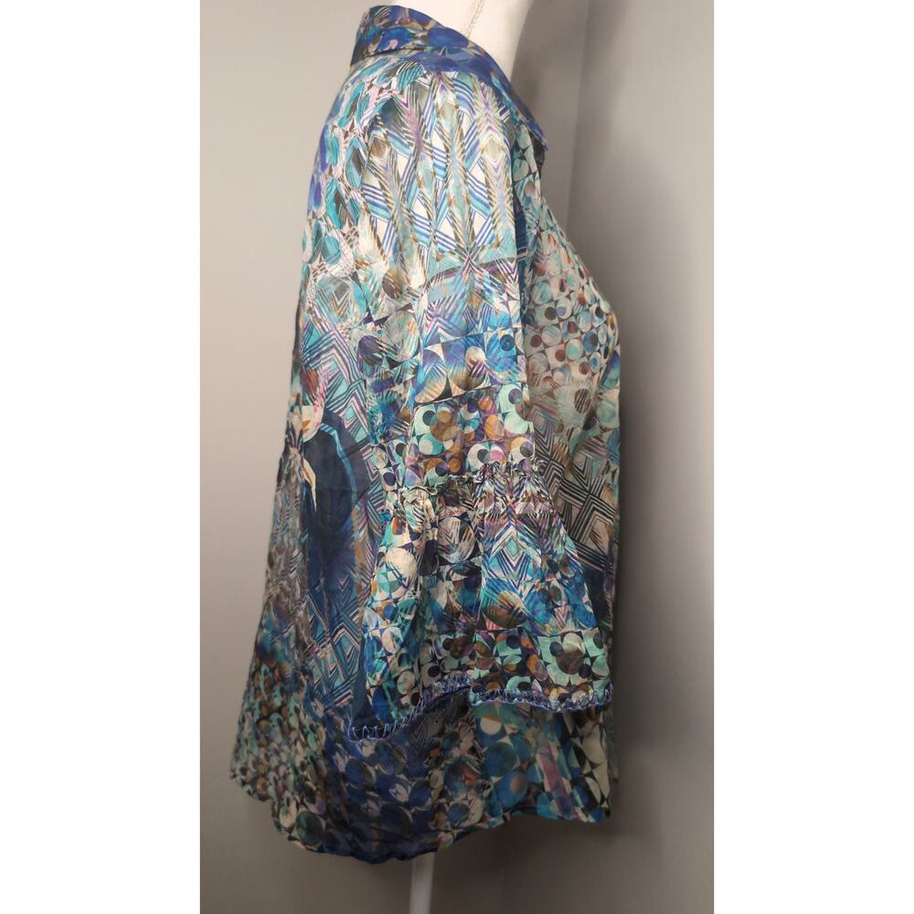 Johnny Was Collection Patchwork Boho Tunic Blouse… - image 4